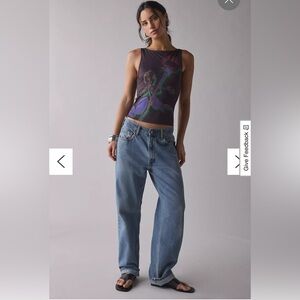 UO Mercedes X-Ray Rose Graphic Boatneck Tank Top